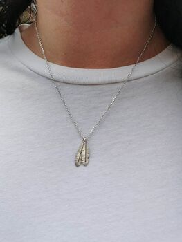 Mum And Daughter Sterling Silver Feather Necklace, 5 of 12