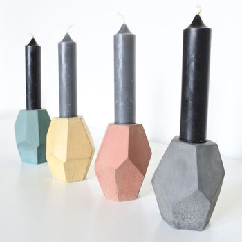 Sustainable Concrete Geometric Candle Stick Holder, 3 of 12