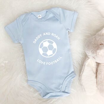 Personalised Football Daddy And Baby Babygrow, 5 of 10