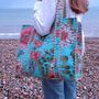 Reversible Botanical Print Quilted Cotton Tote Bag, thumbnail 2 of 4
