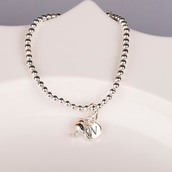 Personalised Baby Robin Solid Silver Bead Bracelet, 3 of 6