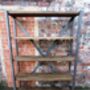 Industrial Reclaimed Steel Wood Bookcase Shelf Unit 457, thumbnail 3 of 6