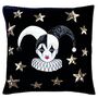 Luxury Black Velvet Jester Cushion With Gold Sequins, thumbnail 1 of 1