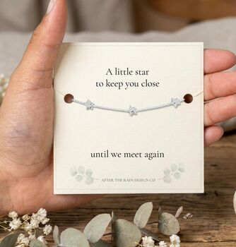 Until We Meet Again Memorial Gift With A Gold Plated Or Silver Plated Star Bracelet And Card, 5 of 6