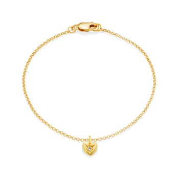 Fine Solid Gold Sapphire Heart Bracelet, 2 of 4