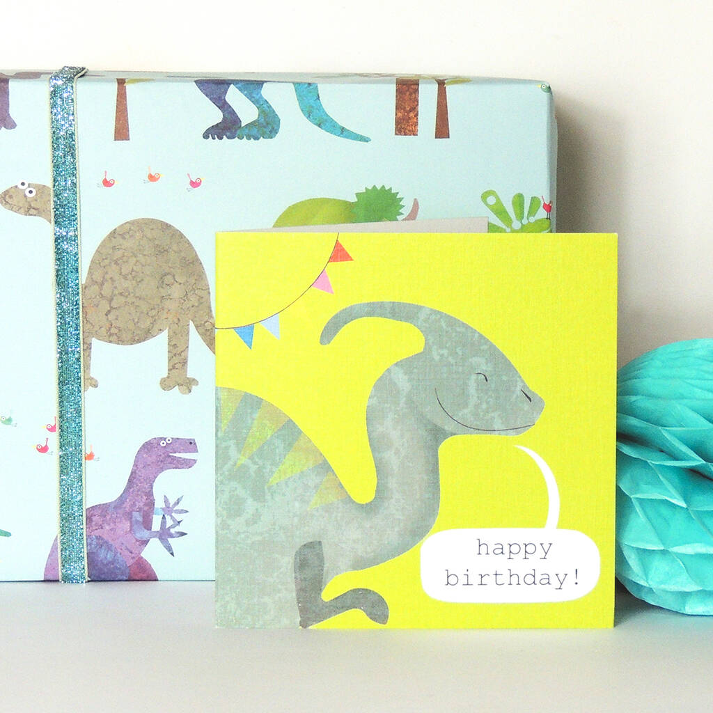 Parasaurolophus Happy Birthday Card By Kali Stileman Publishing