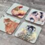 Set Of Four Square Farm Animal Coasters, thumbnail 1 of 6