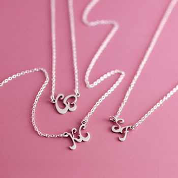 Couples Sterling Silver Initial Necklace, 8 of 11