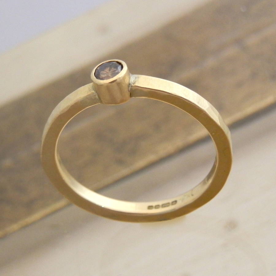 chocolate diamond 18ct yellow gold engagement ring by kirsty taylor ...