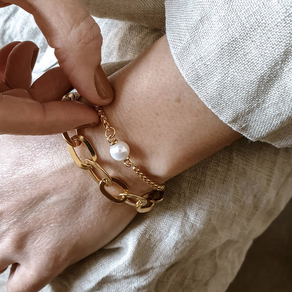 Gold Cable Chain Bracelet By Misskukie | notonthehighstreet.com