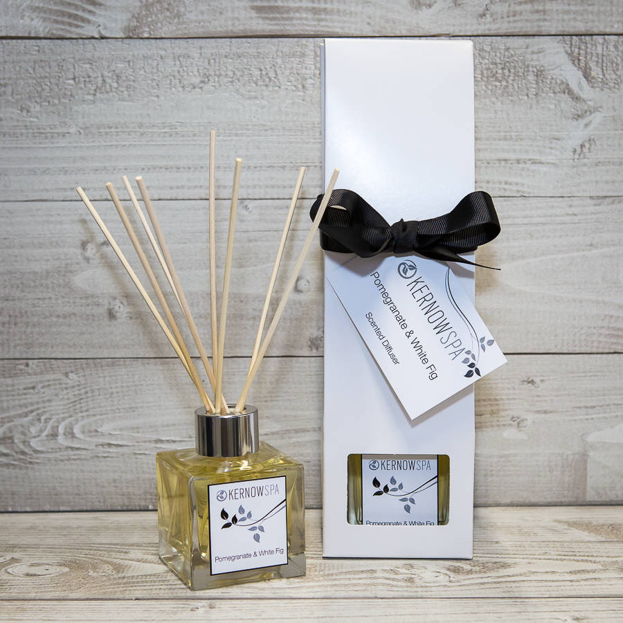 pomegranate and white fig scented reed diffuser by kernowspa