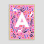 Personalised Unicorn Name Print, Girls A Z Alphabet Art, thumbnail 2 of 12