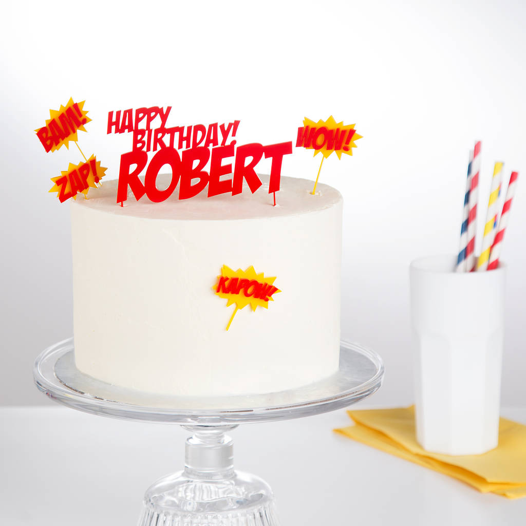 Cartoon Speech Bubble birthday cake topper 