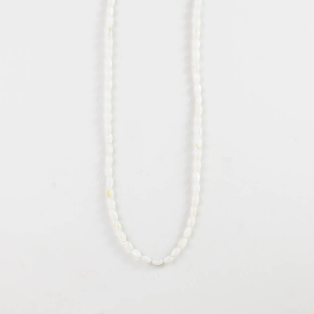 Mother Of Pearl Seed Bead Necklace By Pineapple Island