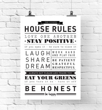 Personalised House Rules Print, 3 of 6