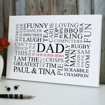 Personalised Dad's Favourites Word Art Print, 5 of 8