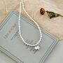 Cindy Ivory Silver Pearl Ball Love Clip Necklace, thumbnail 5 of 6