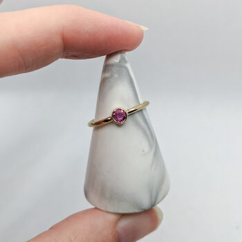 Pink Sapphire Bezel Ring, 3 of 5