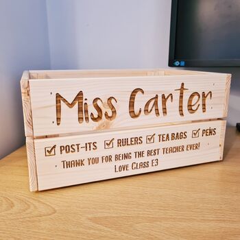 Personalised Teacher Desk Tidy Crate, 3 of 6