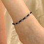 Black Beads Floral Indie Chain Boho Payal Anklet, thumbnail 1 of 8