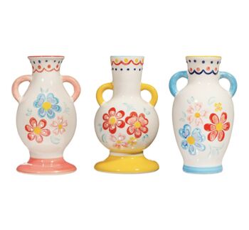 A Set Of Three Folk Floral Bud Vases, 3 of 3