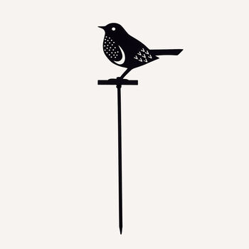 Recycled Metal Robin Silhouette Garden Stake, 2 of 4