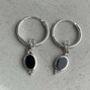 Sterling Silver Black Onyx Dreamy Sleepers Hoops, thumbnail 8 of 9