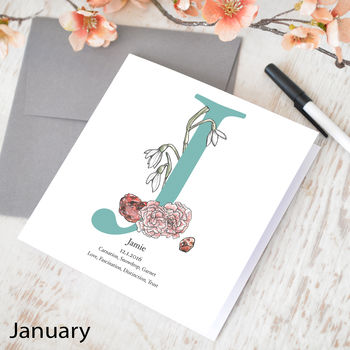 Personalised Birth Flower And Birth Stone Card, 3 of 12