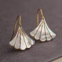 Art Deco Pearl Fan Earrings, thumbnail 3 of 12