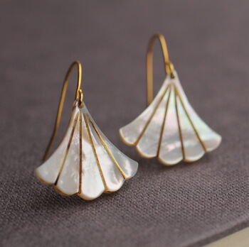 Art Deco Pearl Fan Earrings, 3 of 12