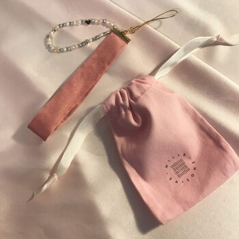 Allegra Pearl And Silk Phone Strap, 4 of 9