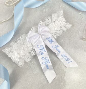 Personalised Bridal Bow Garter, 2 of 6
