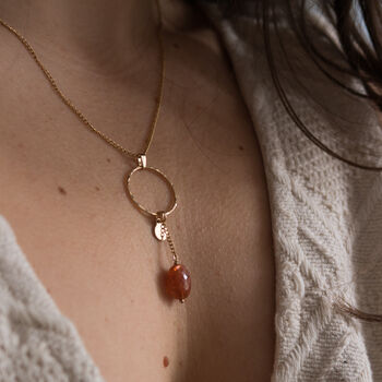 Astralis Necklace 14k Gold Filled And Sunstone Pendant, 2 of 7