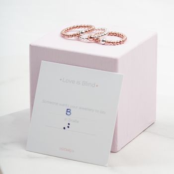 Personalised Braille Code Stacking Ring Gift For Her, 2 of 4