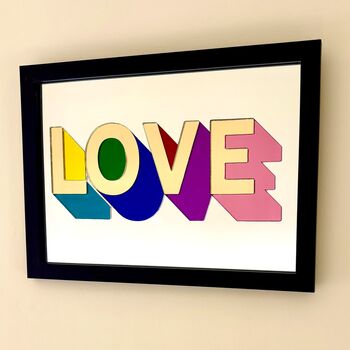 Inlaid Rainbow Mirror Love Sign, 6 of 6