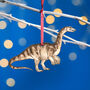 Wooden Riojasaurus Dinosaur Christmas Tree Decoration, thumbnail 1 of 3