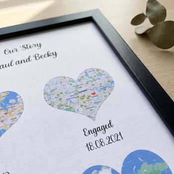Wedding Gifts Personalised Location Maps Print Met Engaged Married, 10 of 10