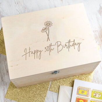 Personalised Birth Flower Memory Box Birthday Gift For Women, 2 of 12
