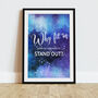 'Born To Stand Out' Motivational Typography Print, thumbnail 1 of 8