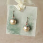 Gold Storm Blue Jade Acorn Earrings, thumbnail 5 of 8