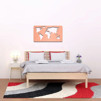 Artisan Wooden World Map Wall Art Geographical Decor, 3 of 10