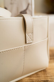 Luxury Vegan Leather Nappy Caddy Baby Shower Gift, 3 of 3