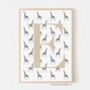 Personalised Giraffe Initial Print, thumbnail 2 of 12