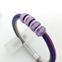 Women's Cord Bracelet With Personalised Purple Rings, thumbnail 4 of 6