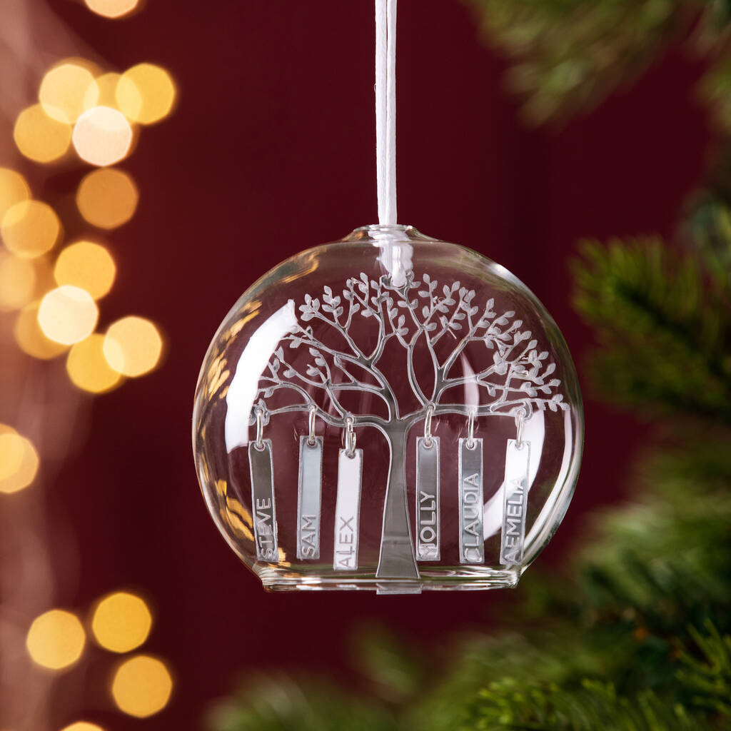 Personalised Family Tree Glass Dome Bauble, 1 of 10