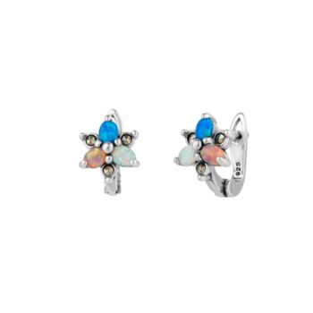 High Quality Opal Flower Sterling Silver Earring, 3 of 4