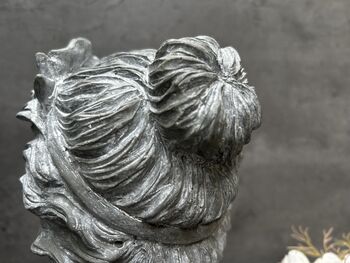 26cm Grey Female Bust Statue Modern Lady Head Statue, 6 of 12
