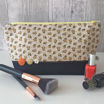 Bumble Bee Fabric Makeup Bag, 3 of 6