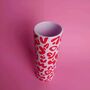 Pink Leopard Print Hand Painted Tall Vase, thumbnail 3 of 6