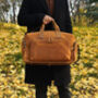Genuine Leather Weekend Bag With Leather Straps Detail, thumbnail 4 of 12